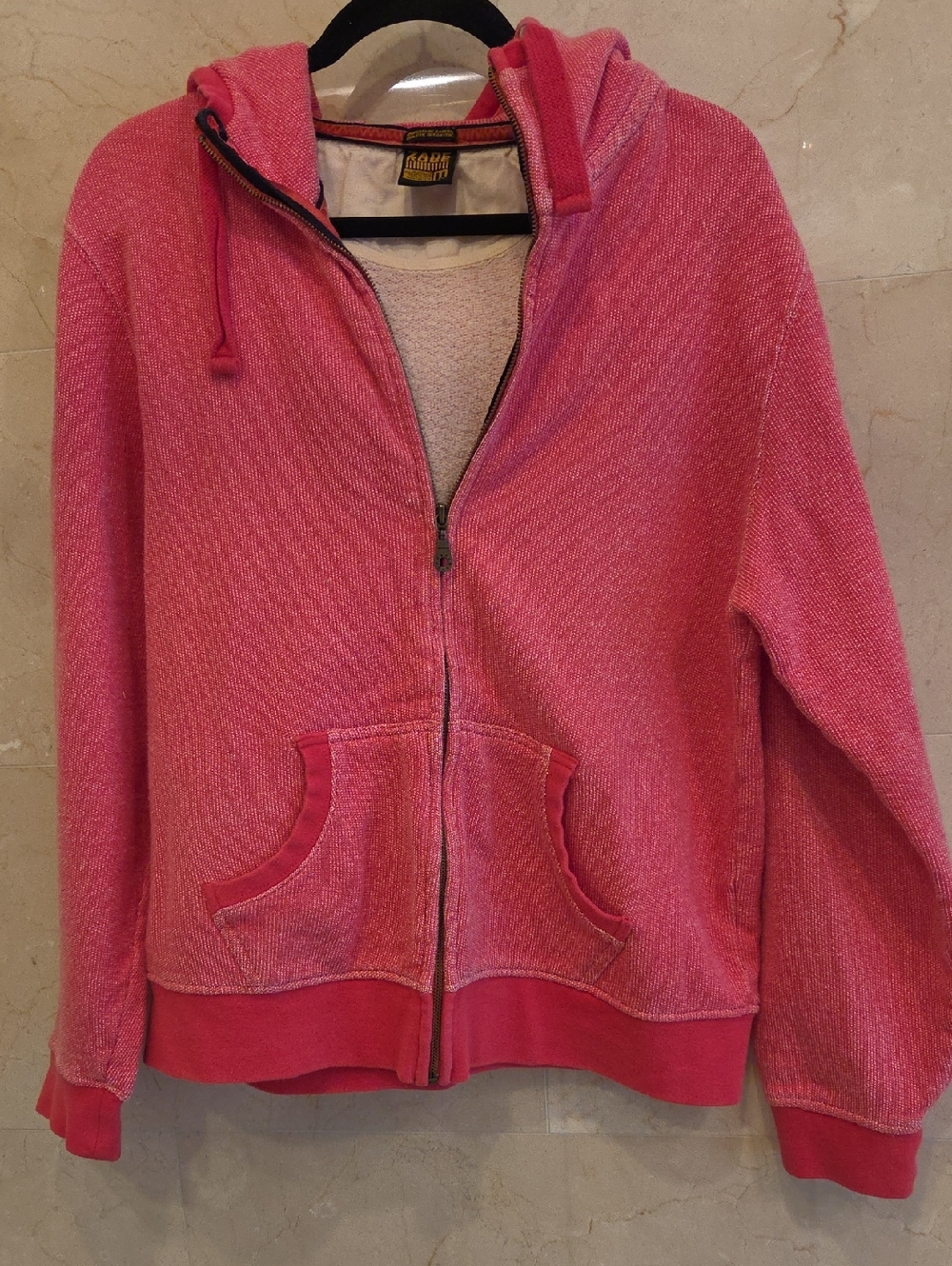MEN'S ZANEROBE ATHLETIC HEAVY TEXTURED ZIP UP SWEATER JACKET SZ MED $190 RED